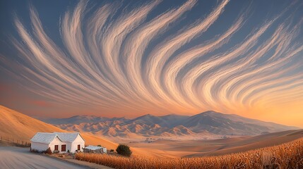 Sunrise Swirls: Ranch House for Mountain Valley.