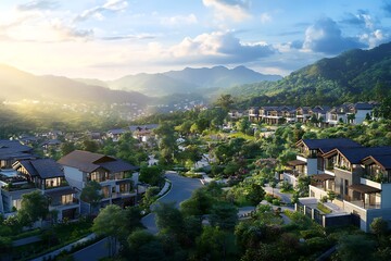 Celebrates celestial beauty of a valley revealing rolling hills lush plants and tranquil vibe defining these modest landscapes  
