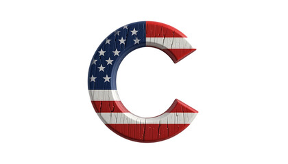 USA Flag color font C