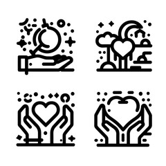 Obraz premium Love is love. Hand illustrations showcasing love and care against colorful backgrounds 