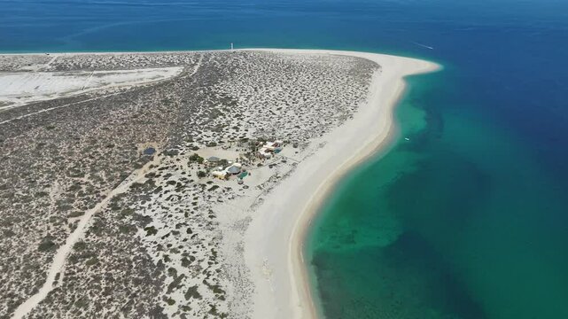 la ventana bcs playa punta arena beach aerial drone panorama baja california sur mexico landscape