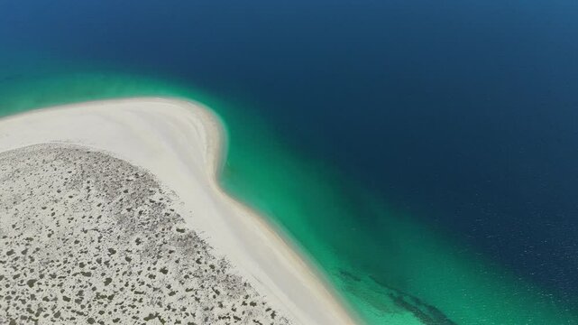 la ventana bcs playa punta arena beach aerial drone panorama baja california sur mexico landscape