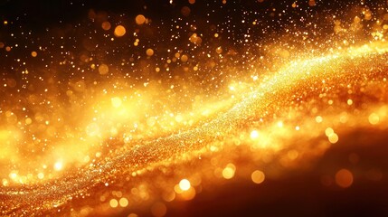 Naklejka premium Golden glitter wave abstract background