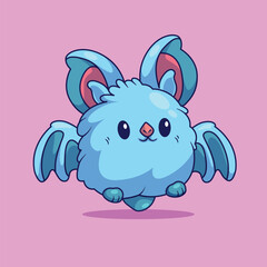 kawai cute bat icon vector chibi