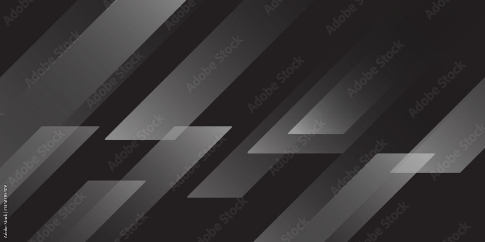 Poster Abstract black and grey triangle vector background. creative geometric rectangle pattern texture. design for brochure, website, flyer. Geometric black wallpaper, presentation background template.	