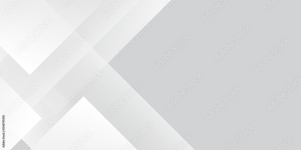 Poster Abstract white and grey triangle overlay texture background. Modern elegant white gray banner background with creative design and shiny lines.Light gray triangle abstract subtle vector background..	