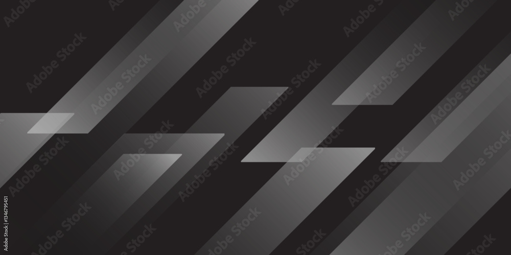 Poster Abstract black and grey triangle vector background. creative geometric rectangle pattern texture. design for brochure, website, flyer. Geometric black wallpaper, presentation background template.	