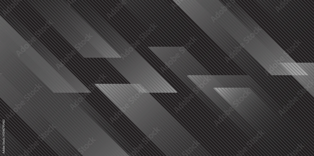 Poster Abstract black and grey triangle vector background. creative geometric rectangle pattern texture. design for brochure, website, flyer. Geometric black wallpaper, presentation background template.	