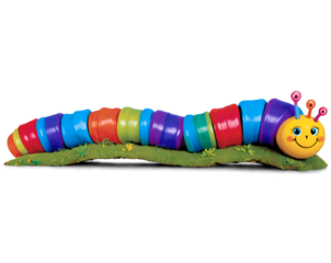 Vibrant Glowing Caterpillar Toy with a Smiling Face for Playtime