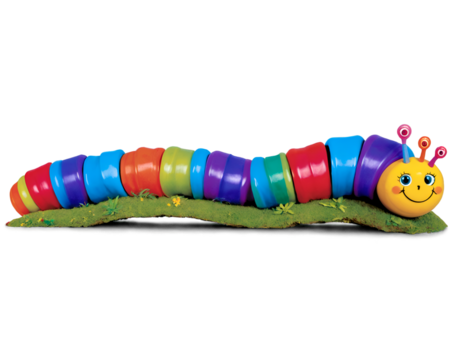 Vibrant Glowing Caterpillar Toy with a Smiling Face for Playtime