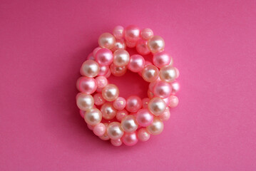 Beautiful pink and white pearl necklace beads