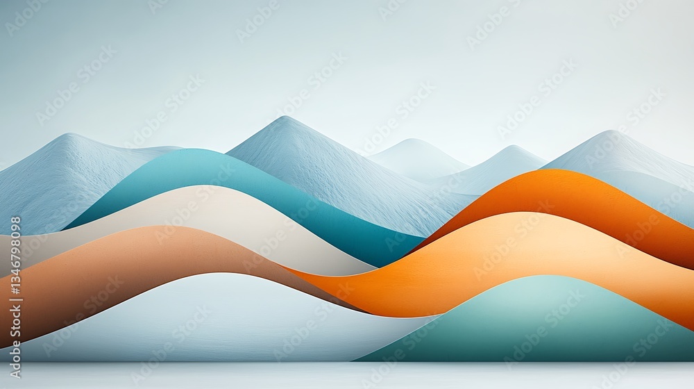Aufkleber abstract graphical representation of multiple data trends, resembling mountains
