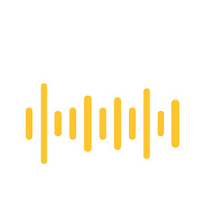 Sound icon, wave yellow pencil on white background