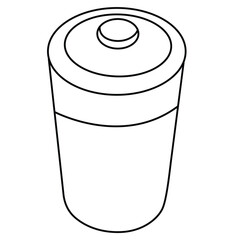 Cute cartoon hand drawn vector Rechargeable Battery Cell coloring page.