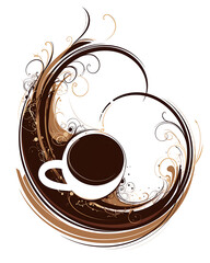 Coffee and accessories concept  illustrations for wallpaper or advertising