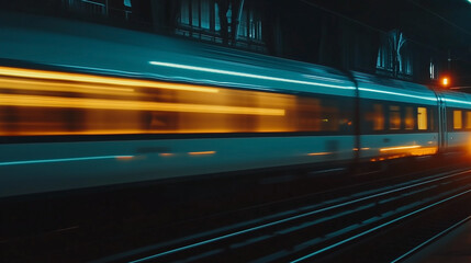 Naklejka premium A train is moving on the tracks