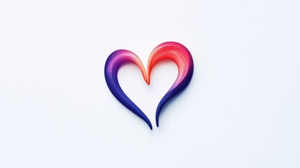 Elegant Heart Symbol with Gradient of Red and Purple Colors