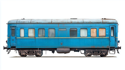 Fototapeta premium A blue train car with windows and a door