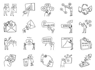 Fototapeta premium Digital marketing strategy concepts with various icons and activities