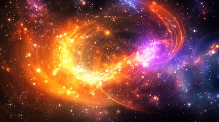 Fototapeta premium AbstractArt Abstract Cosmic View Orange Lights Gradients