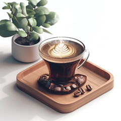 Coffee and accessories concept  illustrations for wallpaper or advertising