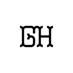 GH monogram logo design letter text name symbol monochrome logotype alphabet character simple logo