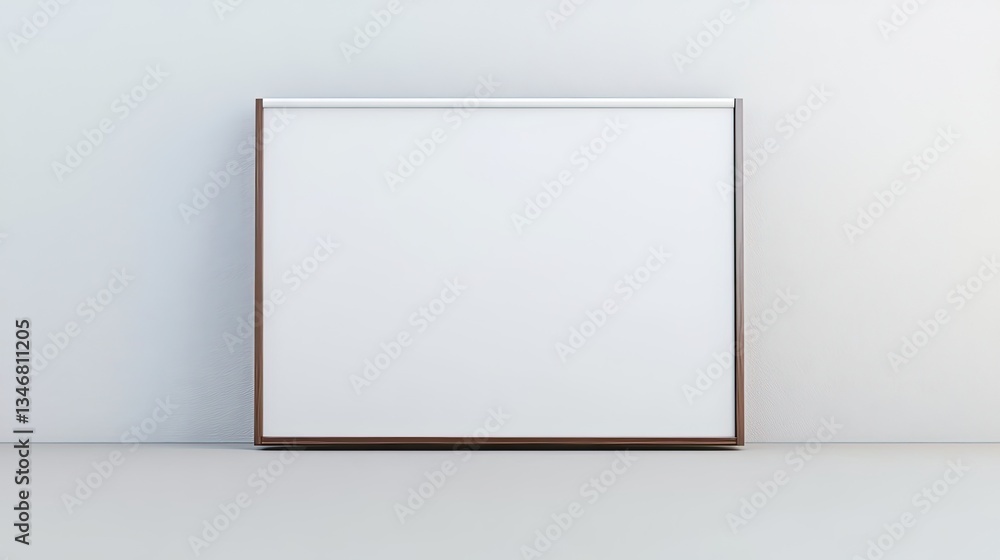 Poster Minimalistic Frame with Blank Canvas on Neutral Background