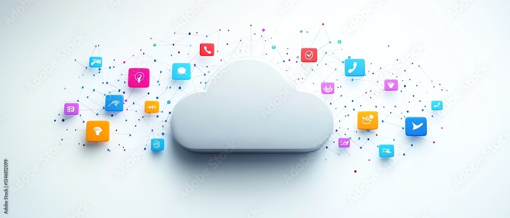 Poster cloud computing, data storage, apps