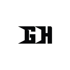 Obraz premium GH monogram logo design letter text name symbol monochrome logotype alphabet character simple logo