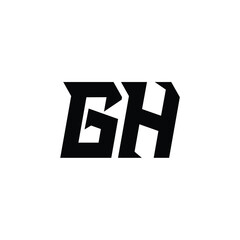 GH monogram logo design letter text name symbol monochrome logotype alphabet character simple logo