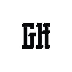 GH monogram logo design letter text name symbol monochrome logotype alphabet character simple logo