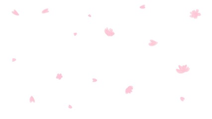 桜の花びらが舞い散るかわいいイラストの背景フレーム