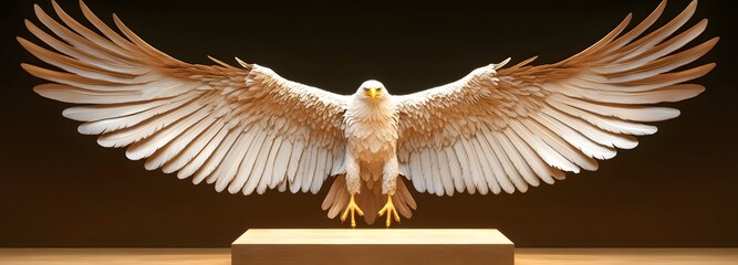 A podium resembling the wings of an eagle, symbolizing freedom and victory.
