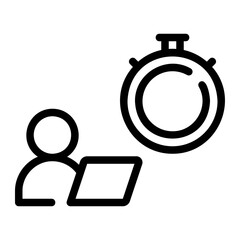 working hours line icon