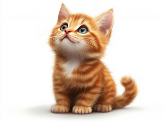 Obraz premium Adorable cat picture. Sketch of a cute pet.