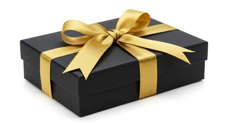 Obraz premium 黒箱 ゴージャスな金リボン きらめく贈り物