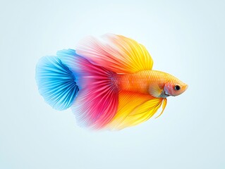 Colorful Betta Fish with Aquatic Life.