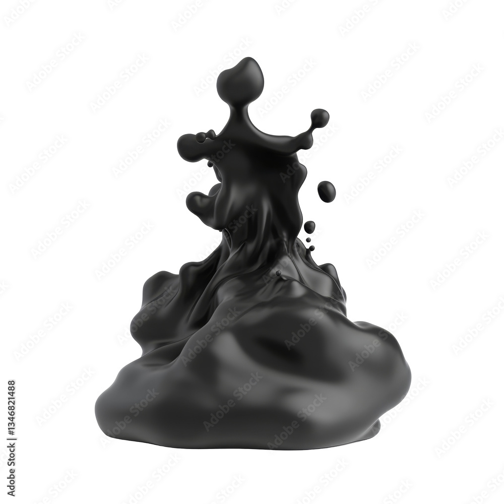 Aufkleber black ink splash captures fluid motion in dynamic abstract form