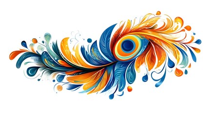 Obraz premium Colorful Feathered Swirl with Dynamic Movement and Expression