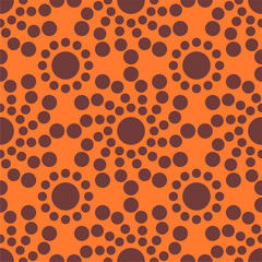 Seamless pattern with polka dot circles vector artistic print for textile paper decor wallpaper background endless creative art	
