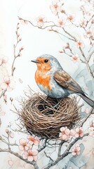 Springtime Nesting Ritual, Nesting birds