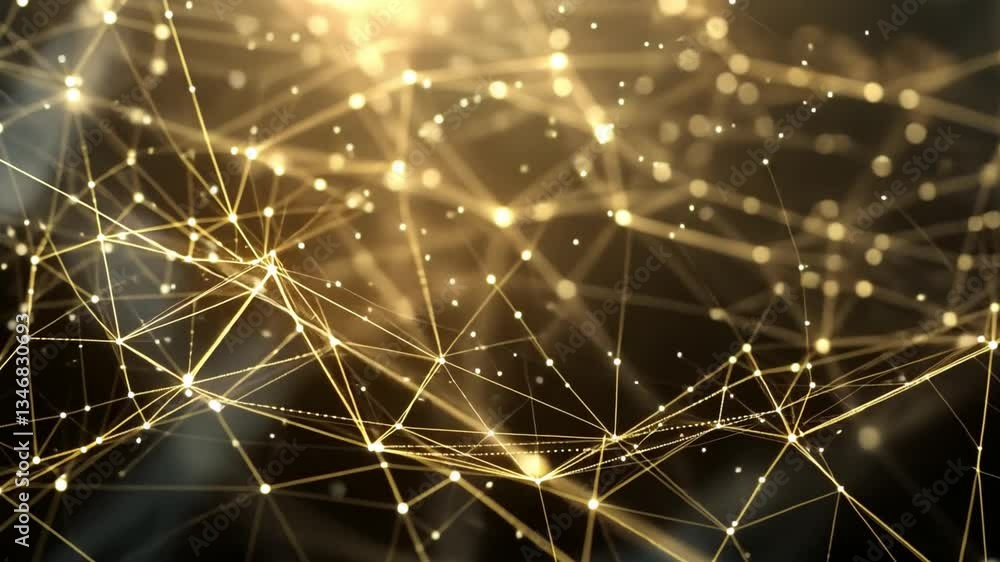 Poster stunning abstract background interconnected lines and glowing nodes create digital design of depth, 