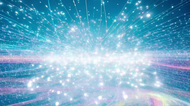 Abstract digital network with glowing data nodes and connections, representing AI