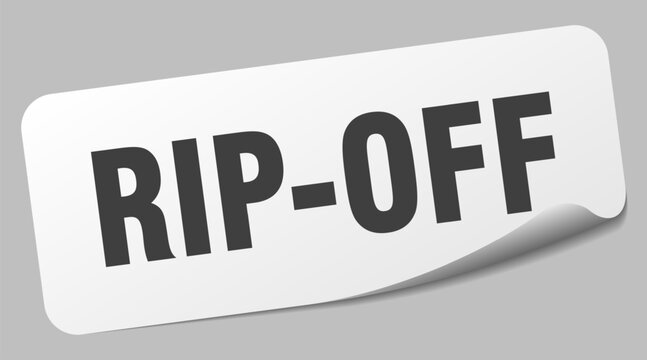 rip-off sticker. rip-off label
