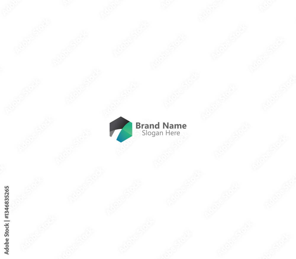 Poster hexagonal structure monogram with white background.