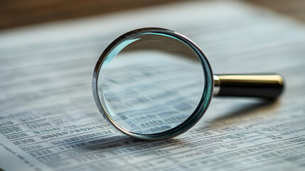 Magnifying Glass Focused On Document Details
