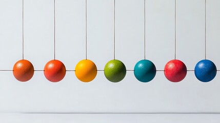 Colorful Newton's Cradle for Balanced Motion, Abstract.
