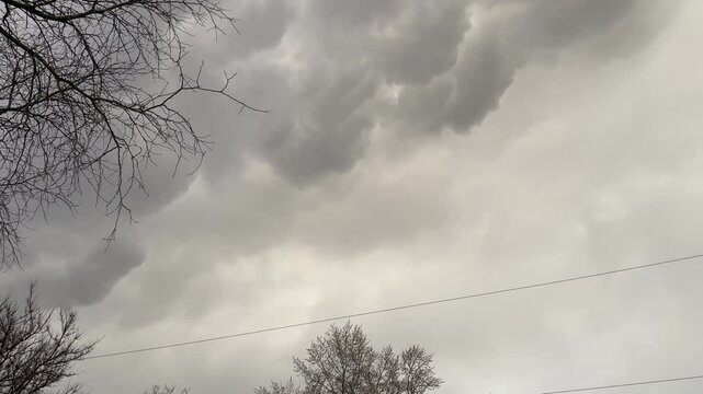 Sky in early spring with storm clouds and wind 