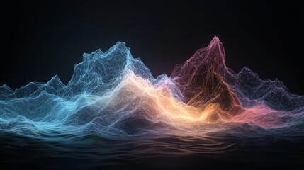 Stunning Mountain Landscape Featuring Intricate Line Patterns Perfect for Background Images and Creative Projects