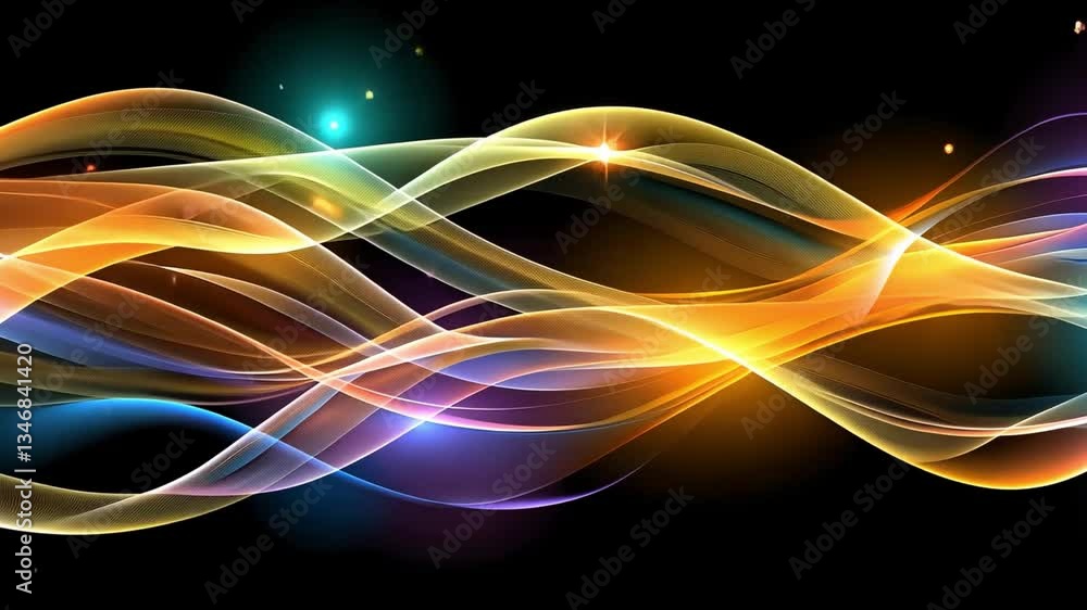 Poster colorful light waves vibrant abstract background of energy and motion, showcasing dynamic patterns a